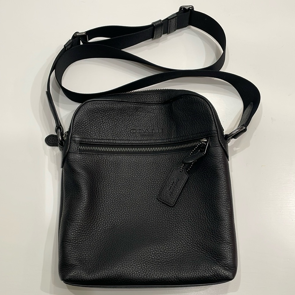 Coach Black Houston Flight Crossbody Bag
